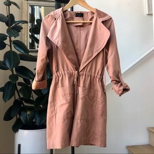 Be Cool LA hooded trench jacket in dusty rose
